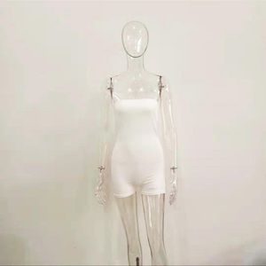 women’s white summer onesie sleeveless romper